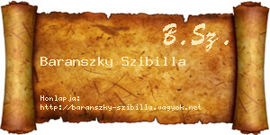 Baranszky Szibilla névjegykártya